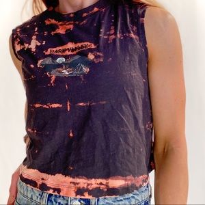 Custom bleach dye "dark valley" muscle tank.